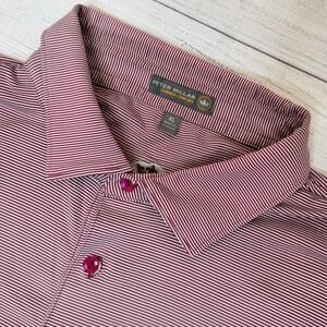 Peter‎ Millar Summer Comfort Mens Red White Striped  Polo Shirt XL